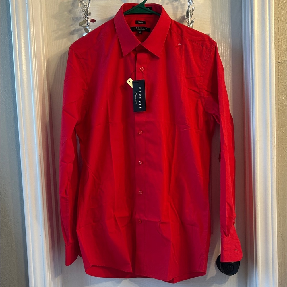 Van Heusen Men's Vibrant Red Dress Shirt